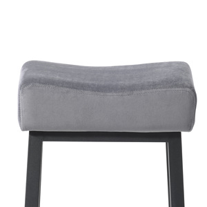 Taburete alto sin respaldo, tapizado en terciopelo, estilo industrial, para barra o <span class=keywords><strong>cocina</strong></span>. - Product Image 2