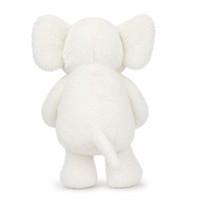 Peluche d'éléphant assis avec pattes rondes et oreilles surdimensionnées pour collections d'animaux de safari