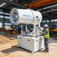 Canon à brouillard d'eau puissant de 50 m avec un débit d'air élevé pour la réduction de la poussière sur les chantiers de démolition
