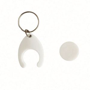 Custom Euro Coin Trolley <b>Keychains</b>-<b>Personalized</b> ABS Cross Style Shopping Cart Token Holder Digital Printing Portable Promotions - Product Image 2