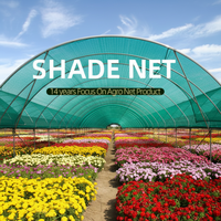 Groene HDPE schaduwdoek, UV-bestendig, voor kassen en landbouw.