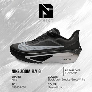 Nike Men's Zoom Fly 6 'Black Light Smoke Grey' Men Black Mesh Running Shoes Lace-Up Breathable All Seasons Solid Color Sneakers - Product Image 6