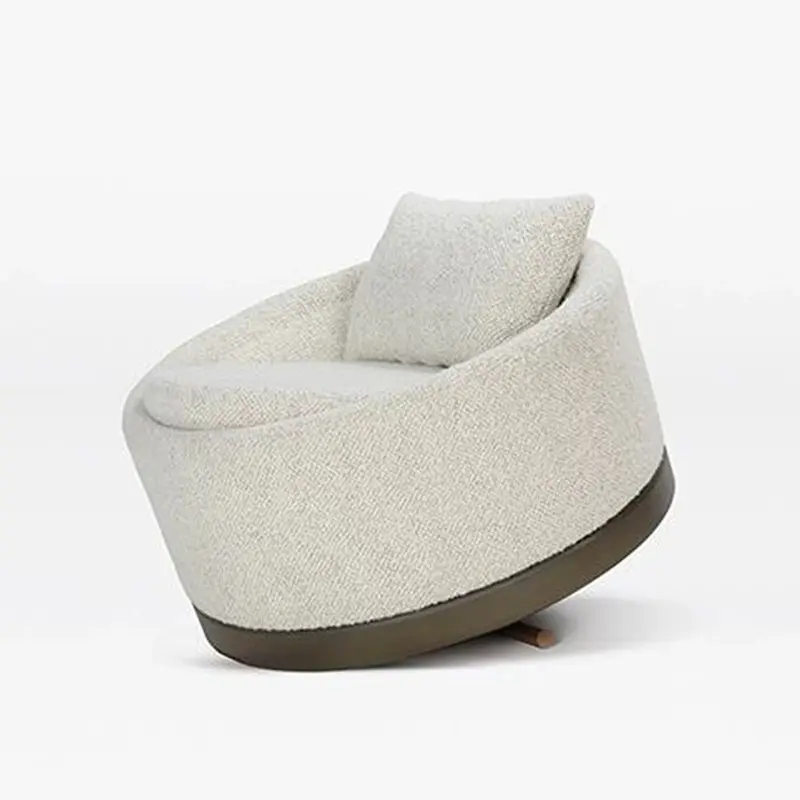 Modern Indoor Fabric Metal Round Cozy Chair Sofa Chairs For Lounge Living Room Relax Lounge Chair