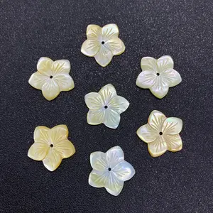 10-18mm Different Sizes Mother of Pearl Carved Flower Cabochon for DIY Jewelry