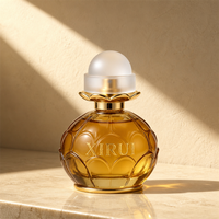 Flacon de parfum vide en verre ambré gaufré de luxe, avec logo personnalisé, contenant en verre pour parfum