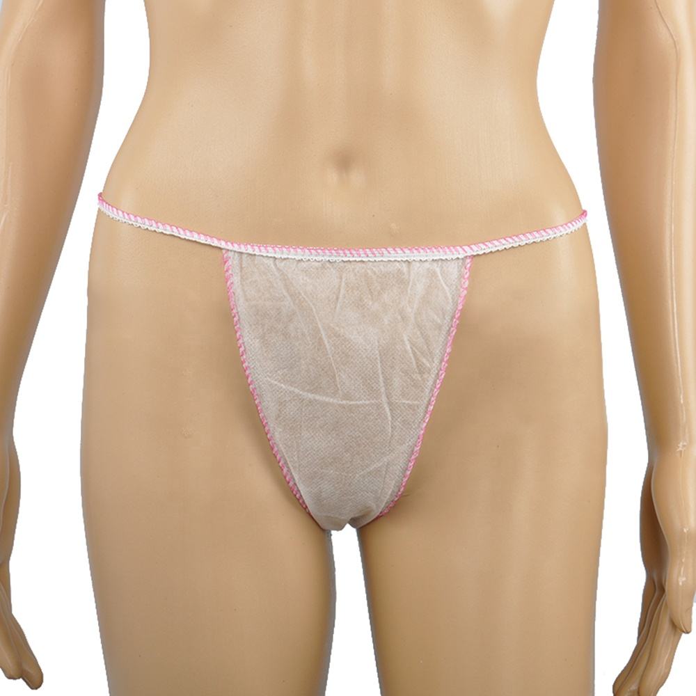 Kadın tek kullanımlık külot tanga Spa salonu için Nonwoven seksi tek kullanımlık G-String t-geri Bikini sprey bronzlaşma, ağda iç çamaşırı