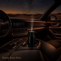 Diffuseur d'arômes pour voiture YUEHANGTC 160 ml, alimentation USB-C, brume ultrasonique, éclairage LED, options de parfum écologiques, automatique