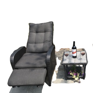 Patio Wicker <strong>Recliner</strong> Outdoor Adjustable Lounge <strong>Chair</strong> with Comfortable Cushion Side Table Footrest All-Weather <strong>Rattan</strong> for <strong>Garden</strong> - Product Image 2