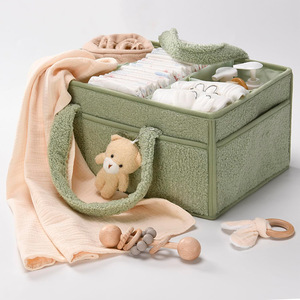 Organisateur de couches en stock, panier de rangement pour <span class=keywords><strong>table</strong></span> à langer, lingettes, peluche, grande capacité, pliable, portable, solide - Product Image 1