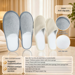 Pantofole Monouso in Tessuto Chevron per <span class=keywords><strong>Hotel</strong></span> - Ciabatte Durevoli Antiscivolo per Ospiti e Settore Alberghiero - Product Image 1