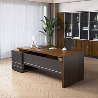 Bureau de direction et de travail en bois moderne, convertible et extensible, pour villas et personnel, mobilier de gros