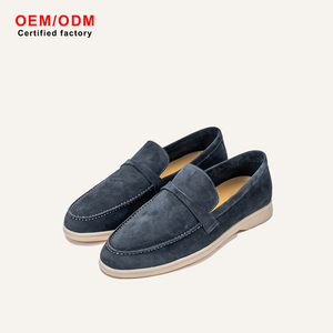 Mocassini Casual Slip-On di Alta Qualità in Vera Pelle e Cashmere per Uomo, Scarpe Personalizzate con Punta Chiusa - Product Image 1