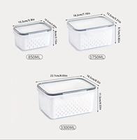Contenants de rangement pour réfrigérateur en plastique certifiés FCM avec passoire, sans BPA, organisateur de légumes et de fruits pour réfrigérateur