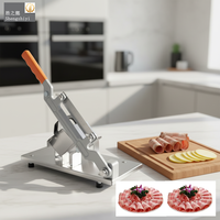 Machine à découper et trancher les viandes congelées (fromage, jambon, saucisse, bacon, bœuf) pour boulangeries, avec composant moteur central