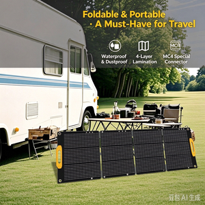 Kit de panneaux solaires monocristallins portables et pliables de 60W pour le camping, les camping-cars, les activités de plein air et l'alimentation des yachts (vente en gros) - Product Image 4