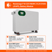 Système de stockage d'énergie domestique, batterie LiFePO4 48V 314Ah 16,08 kWh, BMS intégré, réseau hybride pour système solaire