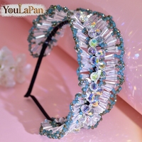 YouLaPan – bandeau de mariage brillant pour femmes, tissage de perles fait à la main, accessoires pour cheveux pour banquet, danse, fête, YXA111