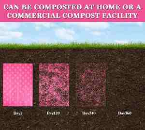 Sacs à déjections canines personnalisés à fond carré, rose et vert, biodégradables en PLA, pour usage domestique - Product Image 6