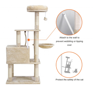 Tháp Leo Núi Cào Bằng Gỗ Giá Nhà Máy Bán Chạy Nhất 2022 Phụ Kiện Thú Cưng Sisal Sang Trọng Có Thể Gập Lại Sang Trọng Thời Trang Cây Mèo - Product Image 4