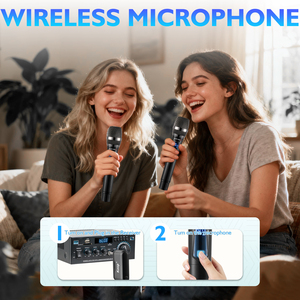 Microfoni Wireless Dinamici Doppi Kasp G16B 2.4G in Metallo con Ricevitore Ricaricabile, Portata 100m, Sistema Plug-and-Play per Palcoscenico - Product Image 2