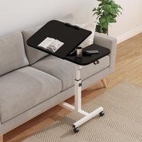 Table d'appoint relevable et mobile en acier inoxydable pour ordinateur portable, idéale pour chambre et salon - Design moderne, usage commercial et domestique