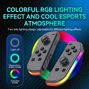 Controller di Gioco RGB per Switch1/2, Impugnatura Divisa per <span class=keywords><strong>Joy</strong></span>-<span class=keywords><strong>Con</strong></span> <span class=keywords><strong>con</strong></span> Joystick 3D, Turbo, Giroscopio a Sei Assi, Motore a Vibrazione - Product Image 4