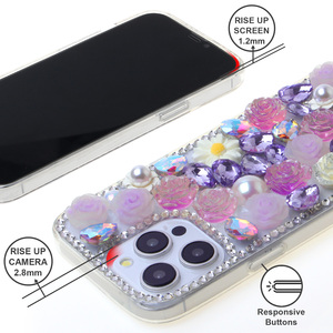 Kingsoul Sang Trọng Lấp Lánh Đầy Đủ Kim Cương Vỏ Điện Thoại Tự Làm Cá Nhân Bìa Cho Phụ Nữ Tương Thích Cho Iphone 16/16pro/16pro Max - Product Image 6