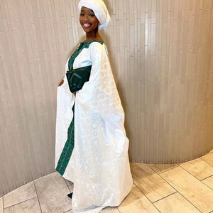 Nouvelles Robes de Soirée <span class=keywords><strong>Bazin</strong></span> Blanches de Haute Qualité 2022 – Longues Robes Originales Riches <span class=keywords><strong>Bazin</strong></span> pour Femmes, Vêtements de Fête et de Mariage - Product Image 4