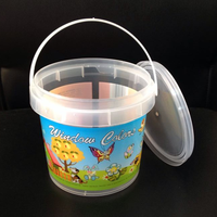 Offre Spéciale Impression Personnalisée Et Logo 2L CLAIR Ou Seau En Plastique Transparent Pour L'emballage De Nourriture
