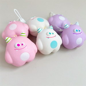 Cartoon Cute Pointed-Horn Little Monster Slow-<b>Rebound</b> Squishy Stress-Relief PU Simulation Bread Gift Toy Pendant Unisex All Ages - Product Image 1