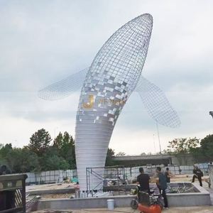 Escultura Art Deco de Acero Inoxidable Pulido Personalizada ANW061 para Proyectos de Ingeniería de Decoración Comercial y Exterior, Hecho en China - Product Image 5