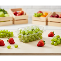 Boîtes à clapet en plastique PET transparent de 250g et 400g pour l'emballage des tomates, des fraises, des raisins et des cerises