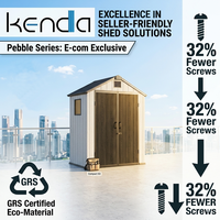 Caseta de Almacenamiento Kenda Apex de 6x4 pies, Resistente a la Intemperie, con Puerta con Cerradura, para Herramientas de Jardín y Almacenamiento Exterior en el Patio Trasero