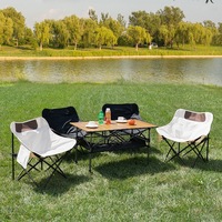 Table de camping pliable en acier carbone robuste pour l'extérieur, table de pique-nique portable à enrouler pour la plage, le jardin, le barbecue, la terrasse
