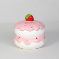 Einzigartige Aura-Kuchenförmige Rosa Erdbeer-Dessert-Kerzenbehälter Elegante Gläser mit Deckeln und Individuellen Etiketten
