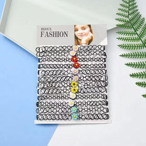 Ensemble de colliers en bambou pour femmes, modèle 05, style européen et américain, couleur cuivre, couleur bonbon, collier coloré, style <span class=keywords><strong>tatouage</strong></span>, mode simple - Product Image 6