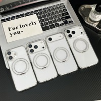 Coques de téléphone transparentes en acrylique avec support rotatif à 360° pour iPhone 17 Pro Max, coque magnétique pour iPhone 18 17 16 15 14