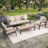 Meilleures ventes - Ensemble de canapés d'extérieur en aluminium OEM, fauteuils de jardin résistants aux UV pour cour