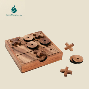 2D Tic Tac Toe : Wooden Tic Tac Toe <b>Game</b> Classic X and O <b>Game</b> Family Wholesale Thai Handcrafted Wood <b>Game</b> Factory Price - Product Image 1