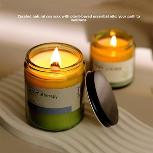 Vela Aromática de Cera de Soja 200g con Mecha de Madera, Frasco de Vidrio Verde Oscuro, 12 Fragancias Florales, Caja de Regalo de Lujo para Dormitorio, Baño y Meditación - Product Image 3