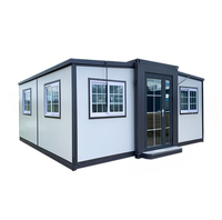 Maison préfabriquée extensible 20 pieds 40 pieds, villa portable en acier préfabriquée avec 2 chambres et salle de bain