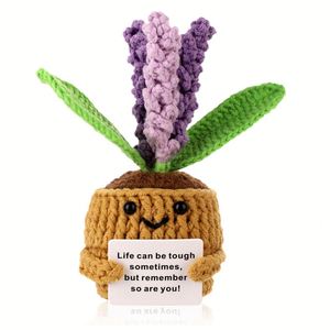 Positive Lavender Crochet Potted Plants Creative Knitted Potted Plant Emotional Lavender Flower Crochet Potato Home <b>Decor</b> - Product Image 1