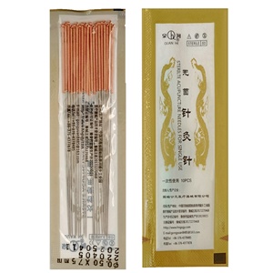 Boîte de 200 aiguilles d'<span class=keywords><strong>acupuncture</strong></span> épaisses, fabrication jetable, poignée en cuivre, sac en plastique, aiguilles d'acupression sèche - Product Image 2