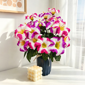 Fleur artificielle de gloire du matin en gros, tige unique, 5 ou 7 têtes, pour décoration florale de mariage et de maison - Product Image 4