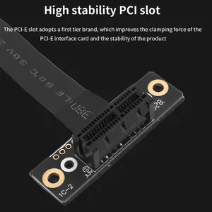 TISHRIC kabel ekstensi PCIE X1, Dual 90 derajat sudut kanan PCIe 3.0x1 sampai x1 kabel Riser panjang 120mm