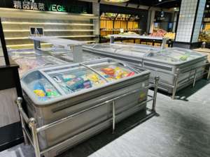 Présentoir de crème glacée d'aliments surgelés de supermarché Vitrine de viande Équipement commercial de congélateur d'îlot de réfrigérateur - Product Image 5