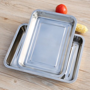 Assiette carrée en acier inoxydable épaissi Yolecen, <span class=keywords><strong>plat</strong></span> multi-usages pour aliments grillés, riz cuit à la vapeur, <span class=keywords><strong>poisson</strong></span>, qualité supérieure - Product Image 1