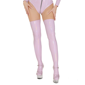 ถุงเท้าหนังสีดำสำหรับผู้หญิงผู้ใหญ่ถุงเท้าหนังสิทธิบัตร4สีแบบชาวยุโรปและอเมริกัน - Product Image 6