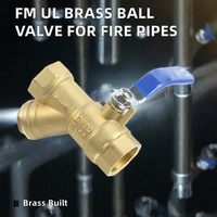 Vanne à boisseau sphérique en laiton FM pour la lutte manuelle contre l'incendie, pour les systèmes de protection incendie et de sprinklers, OEM