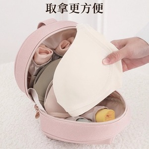 Sac de rangement de voyage rond en polyester, organisateur de vêtements durable pour chambre à coucher, rose, beige, gris, bleu - Product Image 4